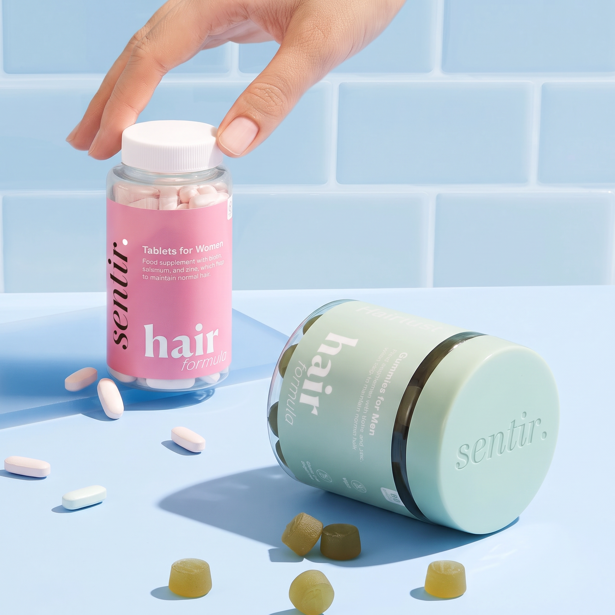 Sentir hair formula tablets and gummies